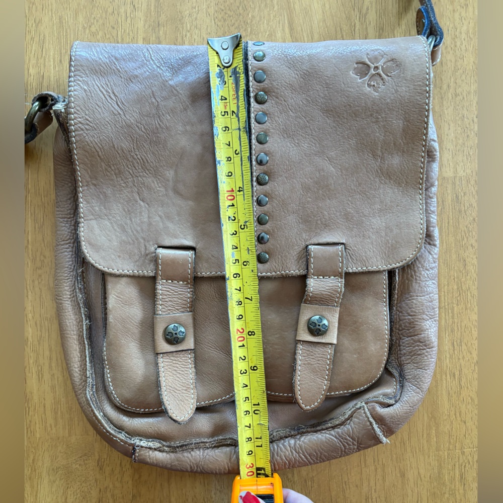 Patricia Nash ARMENO Brown Italian Leather Crossbody Messenger Tan - Picture 16 of 16